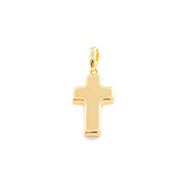 Croix religieuse pendentif Rectangulaires 20x12 mm Or Jaune 18 Carats brillant