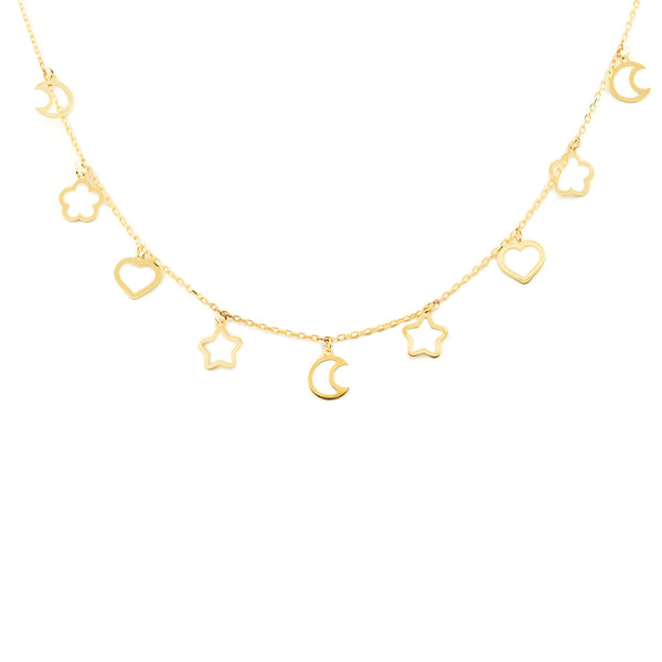 Collier Charms Or Jaune 9 Carats 42 cm