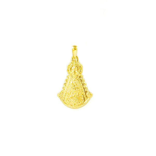 Medaille or jaune 18 carats Petite Vierge du Rocío Éclat 19 x 12 mm