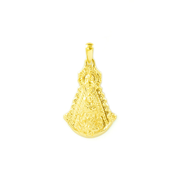 Medaille or jaune 18 carats Vierge du Rocío une finition brillante 24 x 16 mm