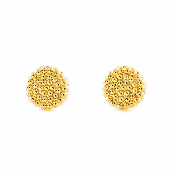 Pendientes Niña Mujer oro Amarillo 9K Redondo Brillo
