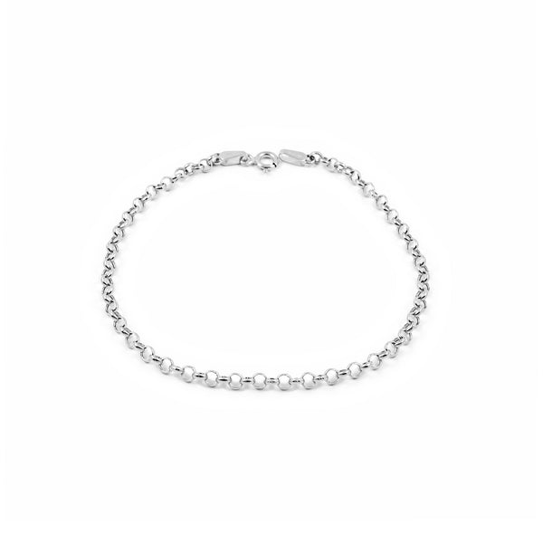 Bracelet Femme Or Blanc 18 Carats Rolo (3 mm) Brillant 19 cm