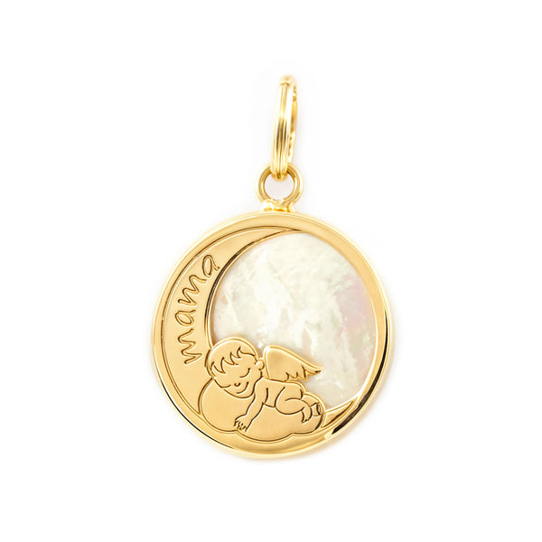 Pendentif Ange Nacre Or Jaune 9 Carats brillant