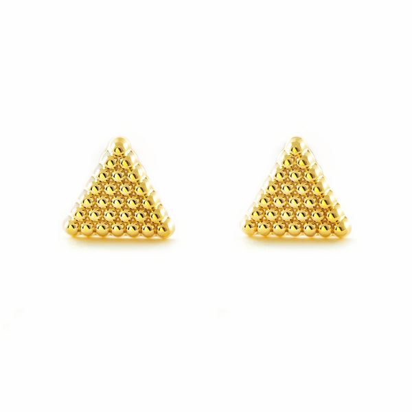 Pendientes Niña Mujer oro Amarillo 9K Triangulo Brillo