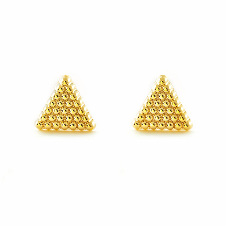 Pendientes Niña Mujer oro Amarillo 9K Triangulo Brillo