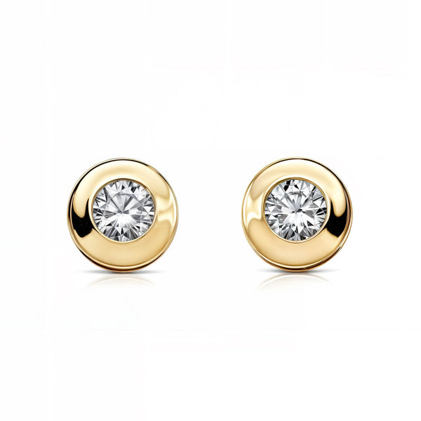 Boucles d'Oreilles Galerie Zircone 5 mm Or Jaune 18 Carats