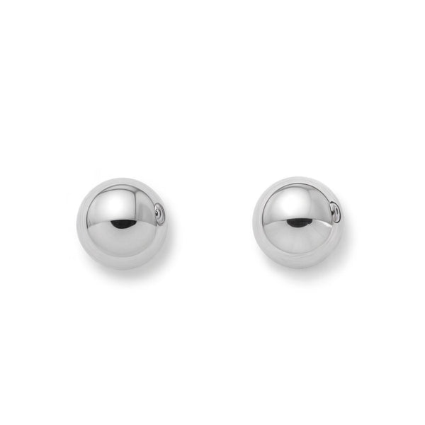 Boucles d'Oreilles boule 5 mm Or Blanc 9 Carats