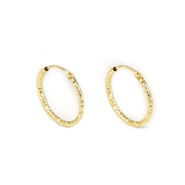 Boucles d'Oreilles Creoles 15x1.2 mm Or Jaune 18 Carats