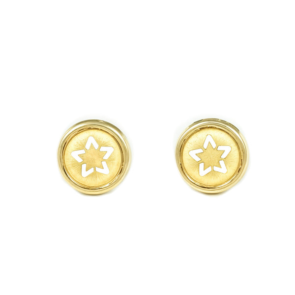 Boucles d'Oreilles Ronde Or Jaune 18 carats mates et brillantes