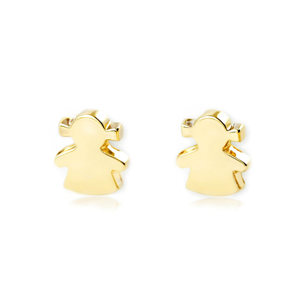 Boucles d'Oreilles Bebe Fille Enfant Fille Or Jaune 9 Carats