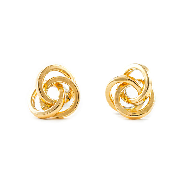 Boucles d'Oreilles Triples Creoles 8x8 mm Or Jaune 18 Carats