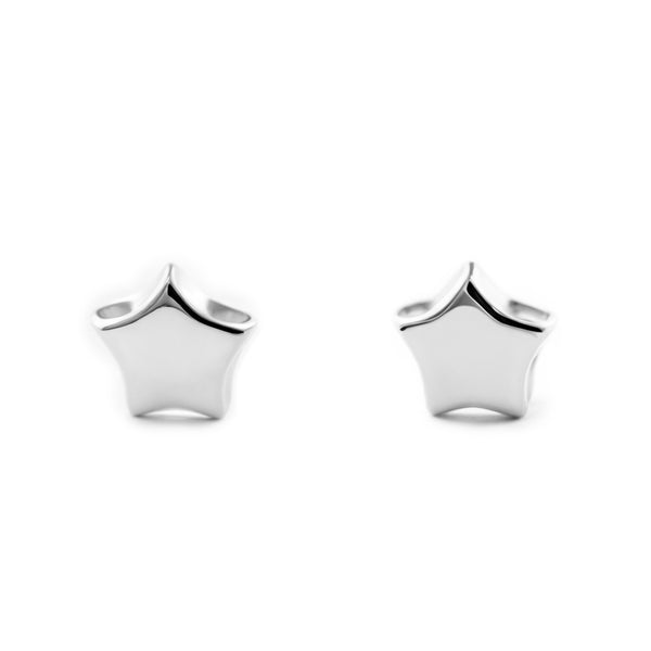 Boucles d'Oreilles Bebe Enfant Étoile Or Blanc 18 Carats