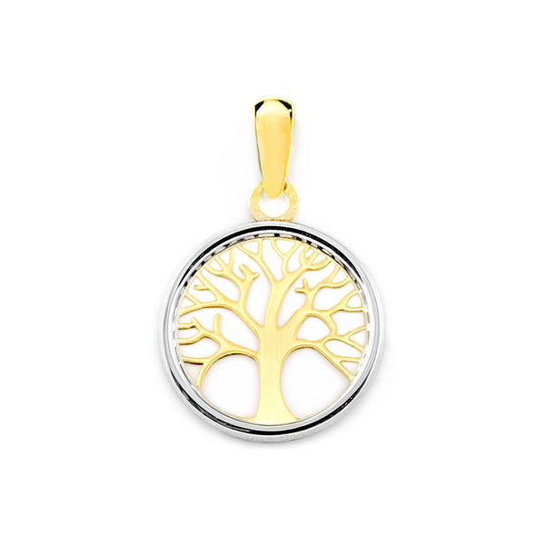 Pendentif Arbre de Vie Or Bicolore 9 Carats brillant