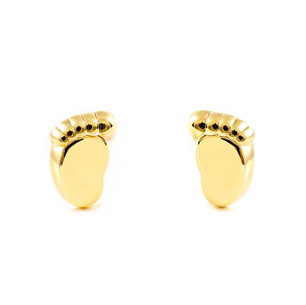 Boucles d'Oreilles Bebe Fille Enfant Pied Or Jaune 9 Carats
