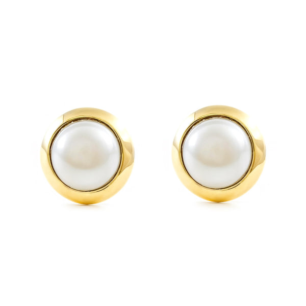Boucles d'Oreilles Perle 6 mm Or Jaune 9 Carats