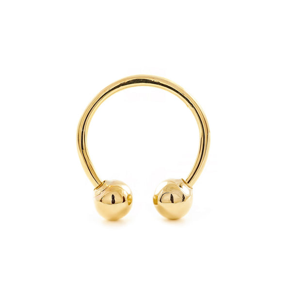 Piercing en Or Jaune 9K Barbell Double Boule 4 mm Brillant
