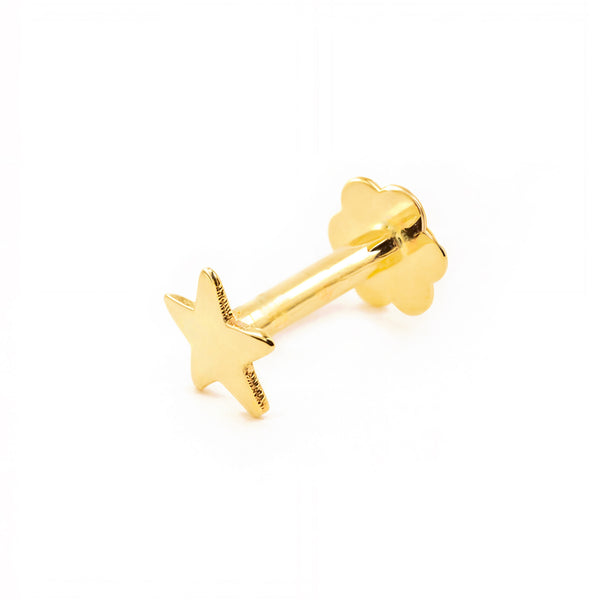 Piercing en Or Jaune 9K Cartilage Étoile Brillant