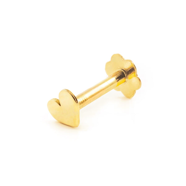 Piercing en Or Jaune 9K Cartilage Coeur Brillant