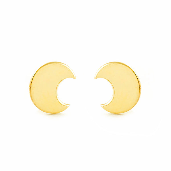 Boucles d'Oreilles Lune Or Jaune 9 Carats