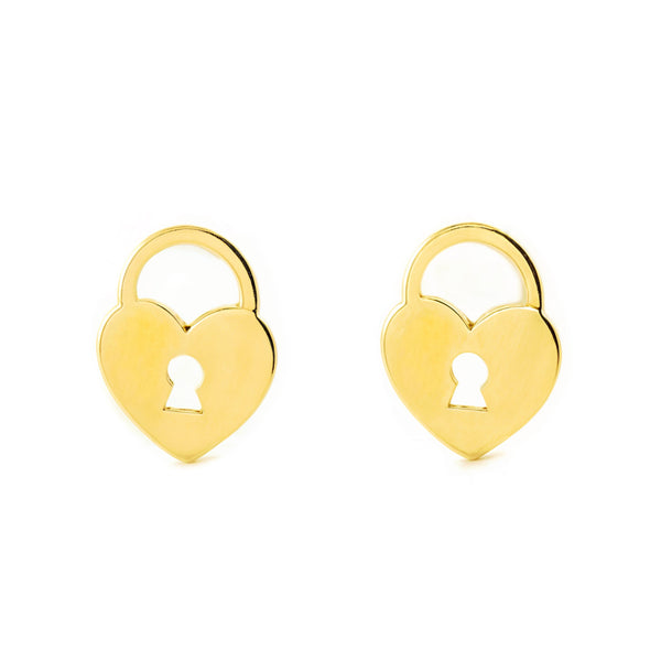 Boucles d'Oreilles Serrure Or Jaune 9 Carats