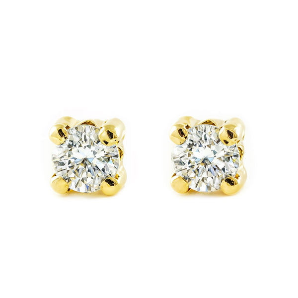 Boucles d'Oreilles Zircone 5 mm Or Jaune 9 Carats