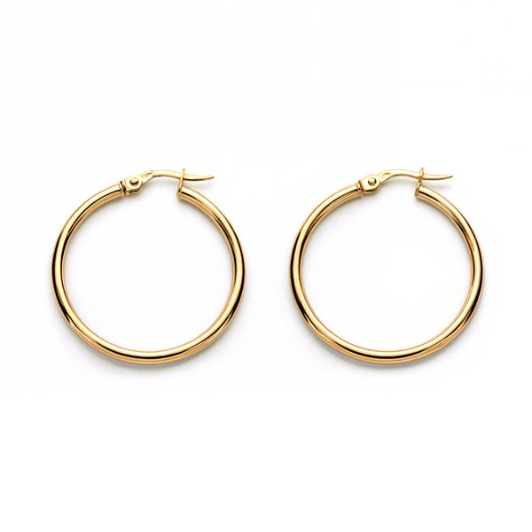 Boucles d'Oreilles Creoles 27x1.5 mm Or Jaune 18 Carats