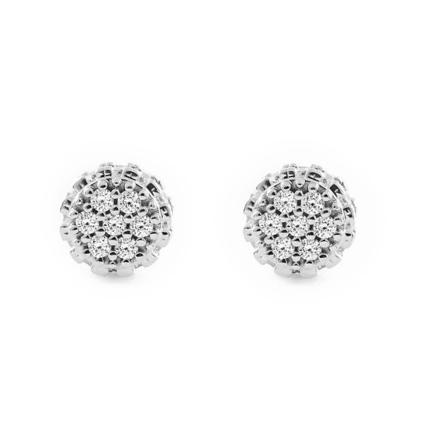 Boucles d'Oreilles Zircone Or Blanc 9 Carats