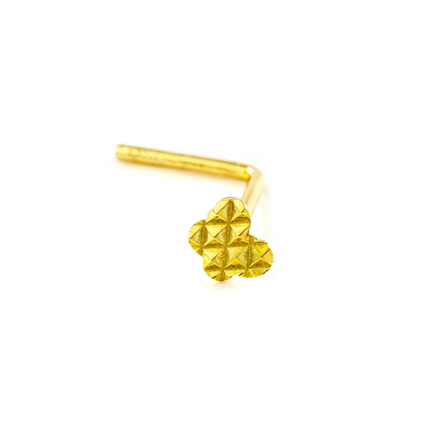 Piercing Nez Papillon Sculpté Or Jaune 9 Carats