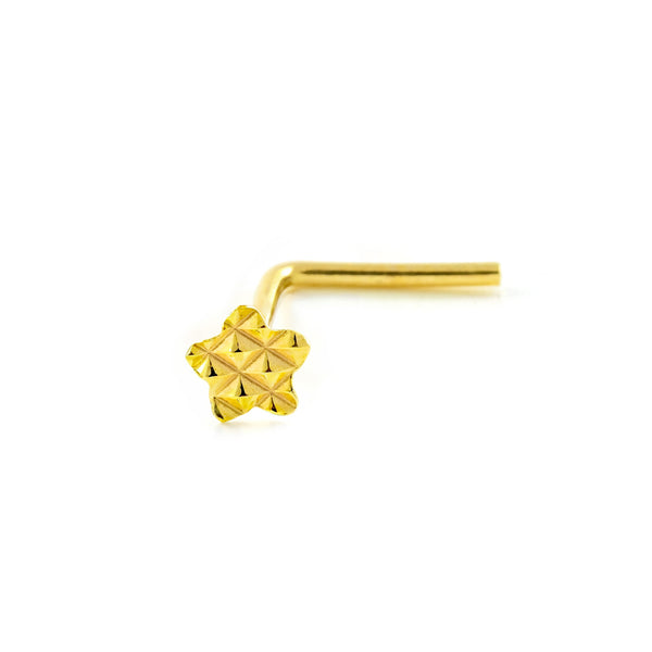 Piercing Nez Étoile Sculptée Or Jaune 9 Carats