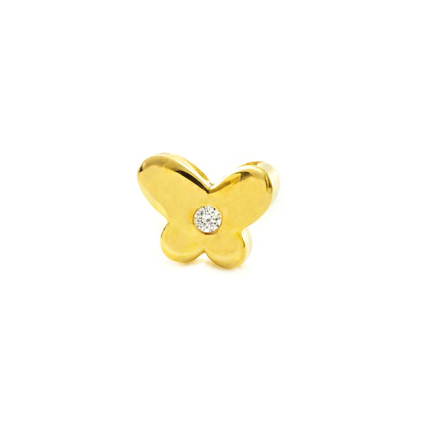 Piercing en Or Jaune 9K Cartilage Papillon Zircone Brillant