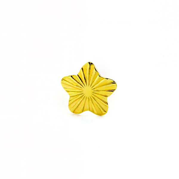 Piercing Cartilage Étoile Sculptée Or Jaune 9 Carats