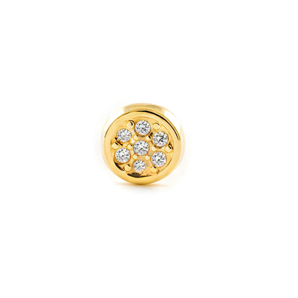 Piercing en Or Jaune 9K Cartilage Rond Zircone Brillant