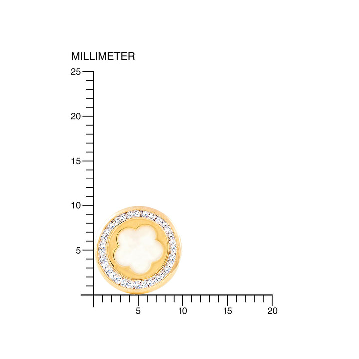 Pendientes Oro Niña Redondo margarita nacar cerco circón (9kts)