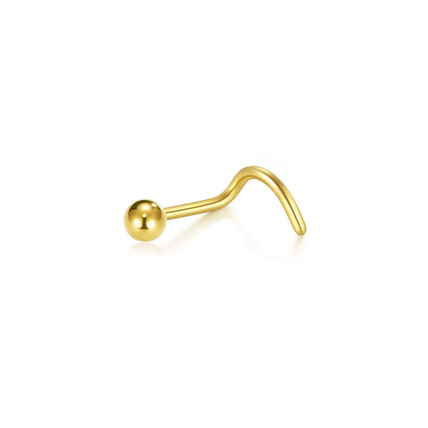 Piercing en Or Jaune 9K Nez Boule Brillant