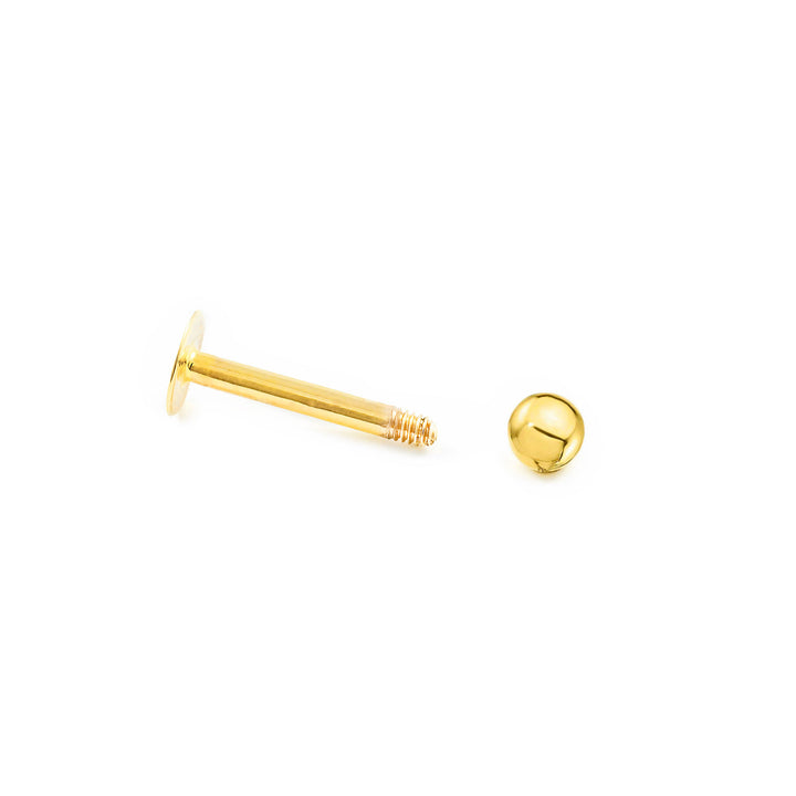 Piercing Oro Labio bola lisa 3 mm (9kts)