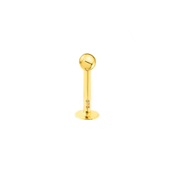 Piercing en Or Jaune 9K Lèvre Balle 3 mm Brillant