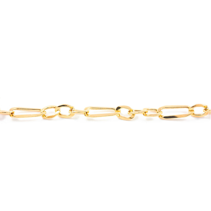 Pulsera Oro Barbada Eslabón hueco 3x1