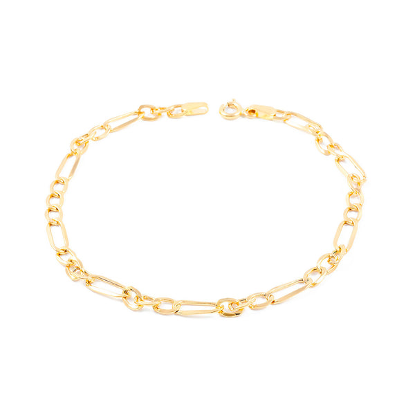 Bracelet Femme Or Jaune 18 Carats Barbele 3x1 Creux 20 cm