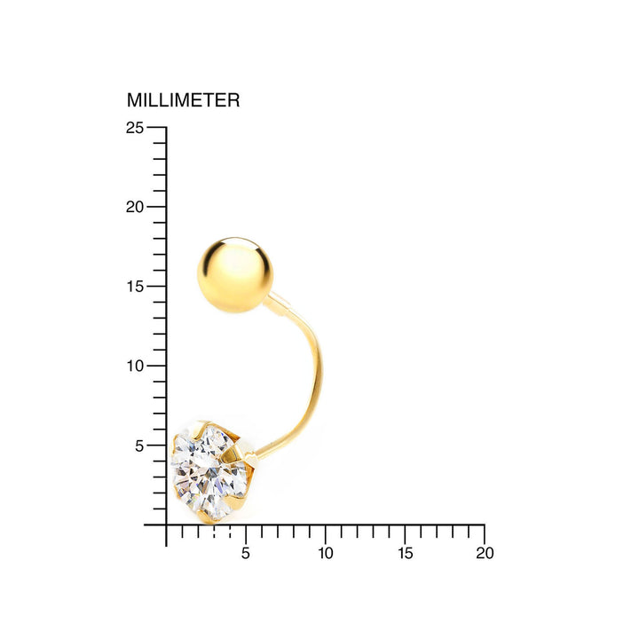 Pendientes Oro doble con bola 5 mm y Circon (9kts)