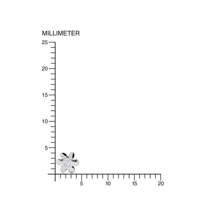 Pendientes Bebe o Niña Oro blanco Flor con Circonita (9kts)