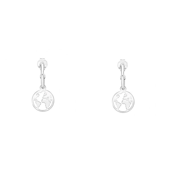 Boucles d'Oreilles Monde Creoles 26x12 mm Argent 925 brillant