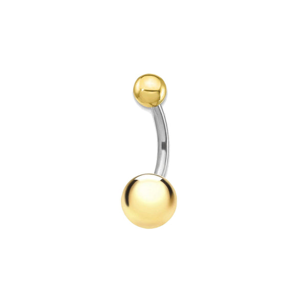 Piercing en Or et Acier 9K Nombril Boule 8 mm Brillant