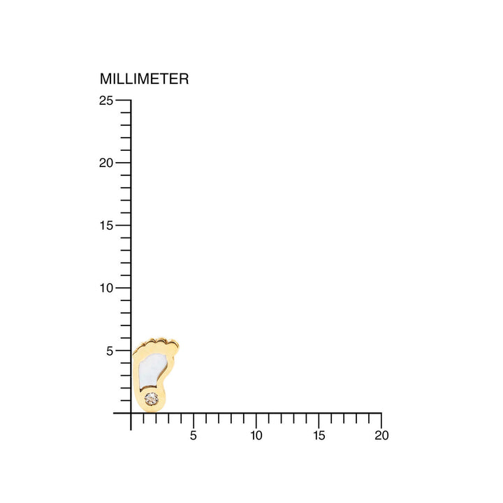 Pendientes oro Bebe o niña pie nacar y circon (9kts)