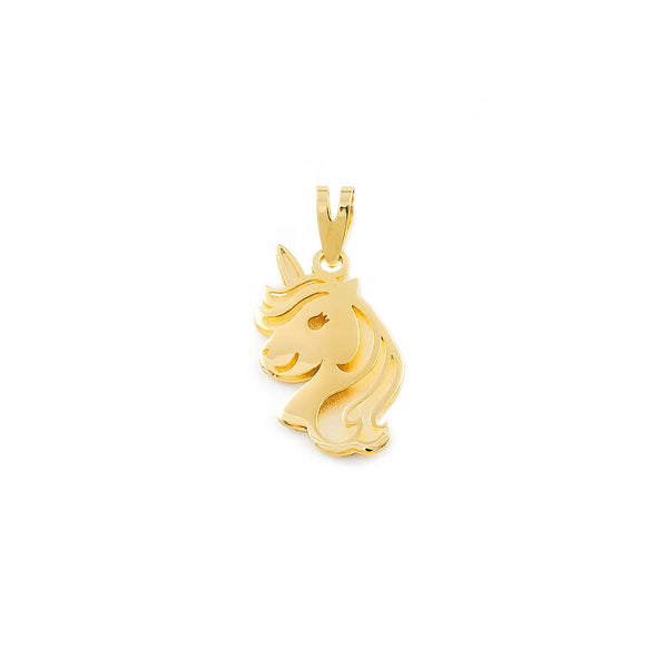 Pendentif Licorne Or Jaune 9 Carats mat et brillant