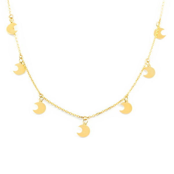 Collier Lunes Or Jaune 9 Carats 40 cm