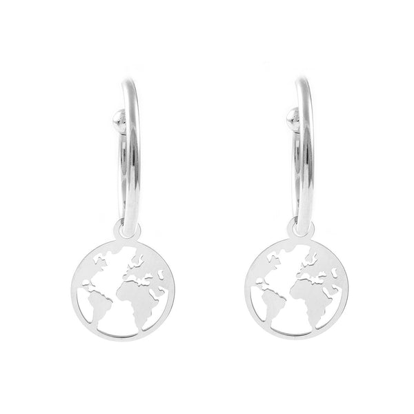 Boucles d'Oreilles Monde Creoles 30x12 mm Argent 925 brillant