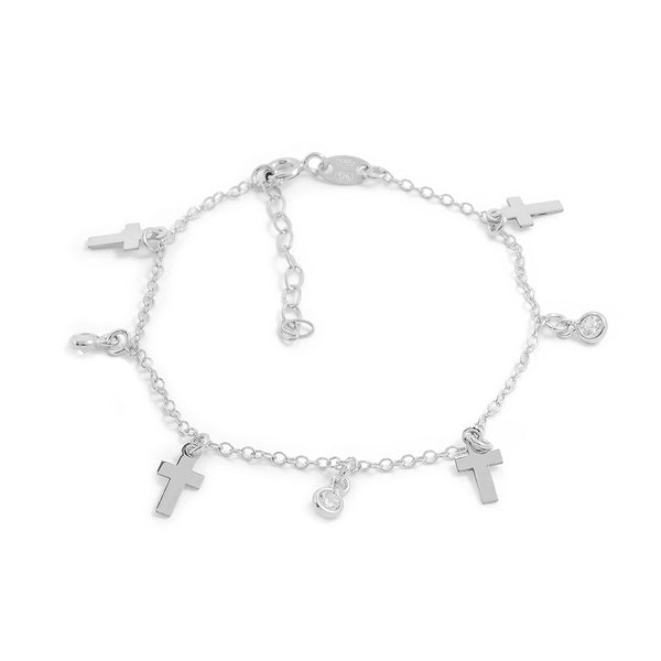 Bracelet Croix Zircone Argent 925 brillant