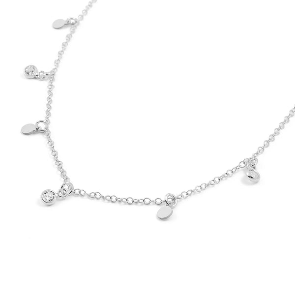 Collier Charmes ronds Zircone Argent 925