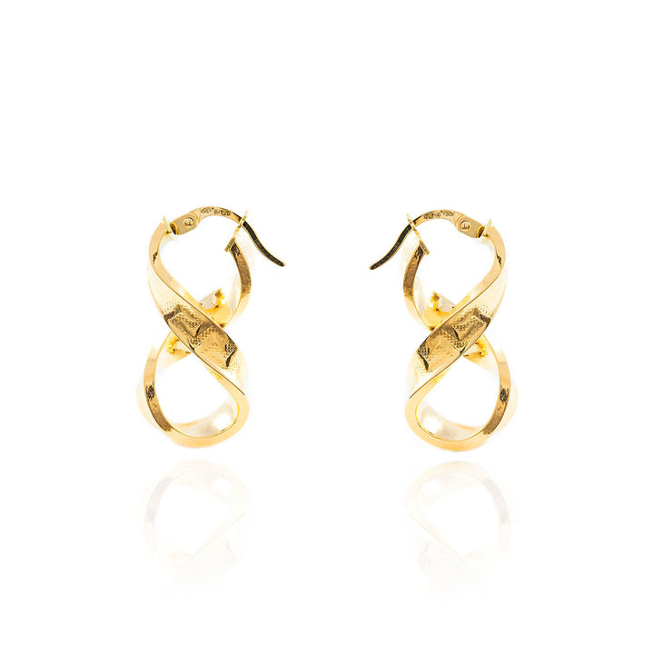 Pendientes Oro Aros largo ocho Greca 22x4 mm