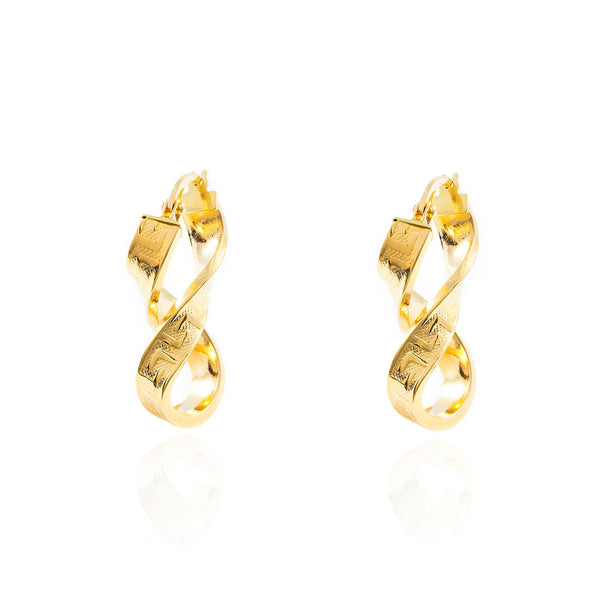 Boucles d'Oreilles Grèce huit Creoles 20x4 mm Or Jaune 18 Carats